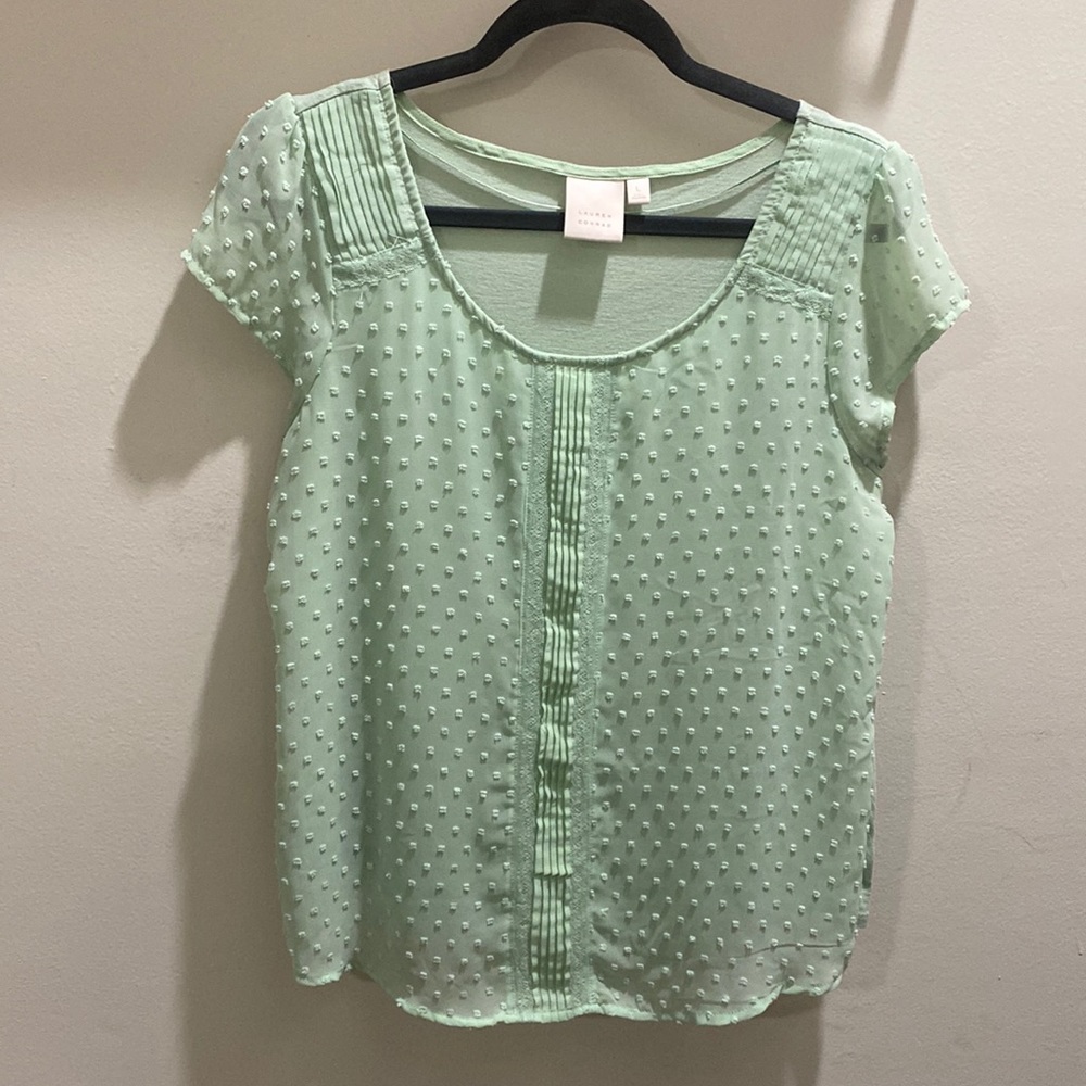 LC light teal short sleeve blouse